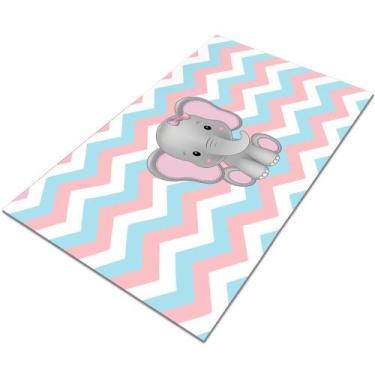 Imagem de Tapete Infantil Elefantinho Chevron RS 60x120 Antiderrapante - Style B