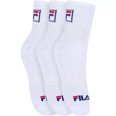 Imagem de Kit Meia 3 Pares Meia Fila Tripack Cano Alto Branco 34/38