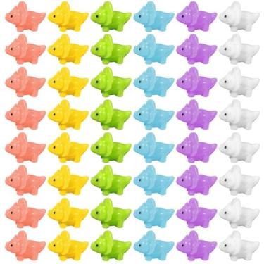 Imagem de Liliful 48 peças de miniaturas de dinossauros de resina para esconder pequenos animais de resina para esconder para pequenos jardins, micropaisagens, aquários, decoração de casa, lembrancinhas de