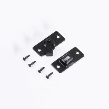 Imagem de Fechadura de porta de ângulo reto de 90 graus, aço inoxidável 304, trava de porta deslizante de aço inoxidável 304, barra de bloqueio de janela, trava deslizante (preta)