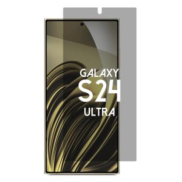 Imagem de ANBAC Protetor de tela de privacidade para Galaxy S24 Ultra - Película bloqueadora de luz azul de 17,3 cm com kit de ferramentas de alinhamento [1 unidade] - Suporte para desbloqueio de impressão