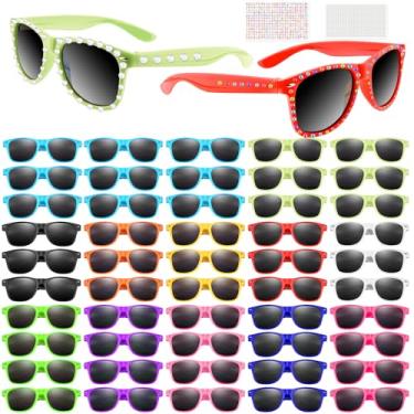 Imagem de MEEZY 20/30/40/50/60/70/80/100 peças de óculos de sol infantis neon a granel para crianças, meninos, meninas, proteção UV400, aniversário, festa de verão, Multicor