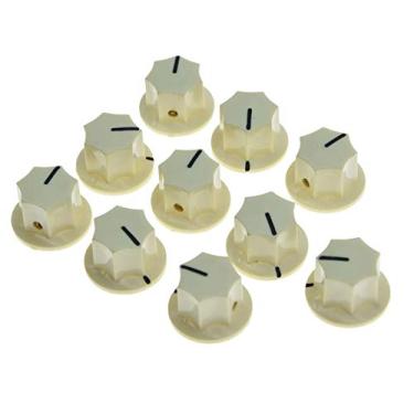 Imagem de KAISH 10x Inserção de latão branco envelhecido EUA Spec 1/10.2 cm Grande J Bass Knob Effect Pedal Knobs para Jazz J Bass