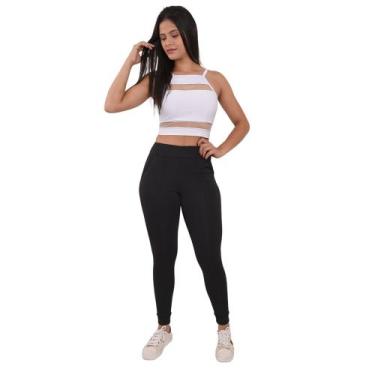 Imagem de Calça Feminina Malha Crepe Estilo Jogger - Lori Modas, Preto, GG