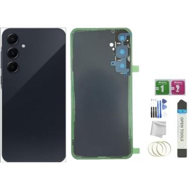Imagem de JMBTQ Substituição de vidro traseiro Galaxy A55 para Samsung Galaxy A55 5G com fita + lente de câmera + ferramentas (azul-marinho latino/preto)