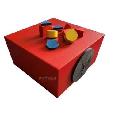 Imagem de Caixa Tátil Com 12 Peças Sensorial Jogo Educativo Em Madeira - Futura 