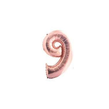 Imagem de Balão Metalizado Número Rose Gold de 40cm (16 Polegadas) - Rose Gold -