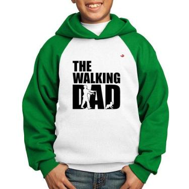 Imagem de Moletom Infantil The Walking Dad Paródia Meme - Foca na Moda, Branco, 