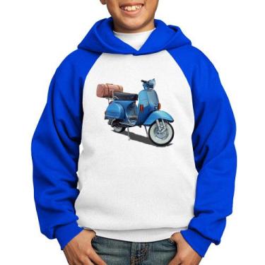 Imagem de Moletom Infantil Scooter Azul - Foca na Moda, Branco, Azul, 4