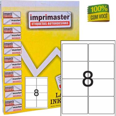 Imagem de Etiqueta Adesiva Imprimaster A4 - 99,1mm X 67,7mm - 8 etiquetas folha 