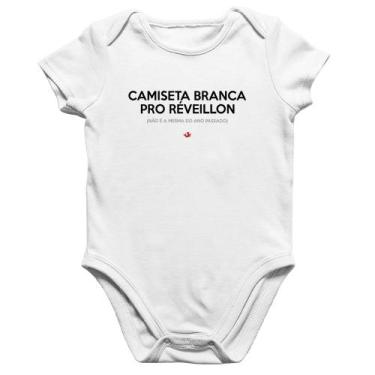 Imagem de Body Bebê Algodão Camiseta Branca de Réveillon - Foca na Moda, Branco,