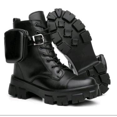 Imagem de Bota Coturno Feminino Com Bolsinha Lateral Material Sintetico - newste