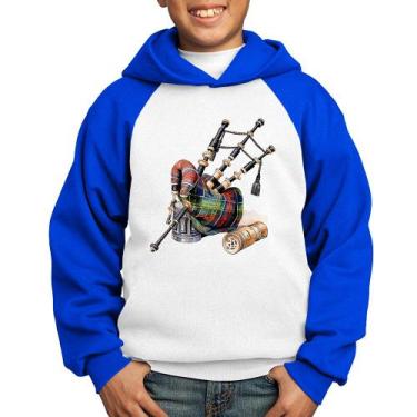 Imagem de Moletom Infantil Gaita de Foles - Foca na Moda, Branco, Azul, 12