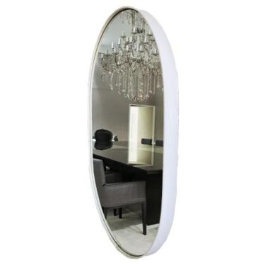 Imagem de Espelho Oval Moderno Decorativo 60x47 cm - UNI, GELO 
