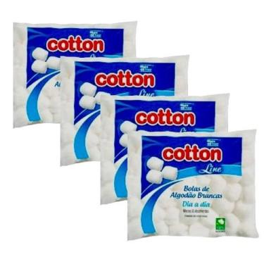 Imagem de Algodão Bolas Branco Cotton Line 40 Gramas 4 Pacotes - Higie top