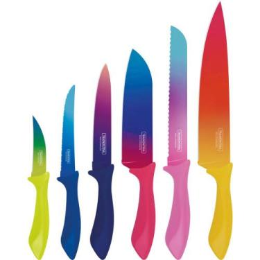 Imagem de Jogo de Facas ColorCut Tramontina Inox 6 Peças Colorido