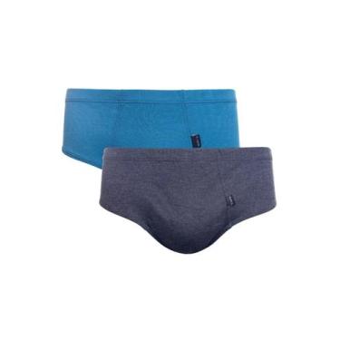 Imagem de Kit 2 Cueca Masculina Adulto Slip 100% Algodão - Mury's, P, Multicolor