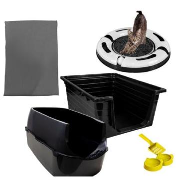 Imagem de Kit Gato Confort Furba  Black Higienica Resistente Jel Plast