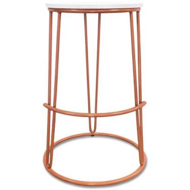 Imagem de Banco Banqueta Média Industrial Dinamarca Em Aço Balcão Bar Cozinha Co