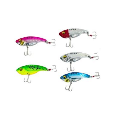 Imagem de Kit 5 Iscas Artificiais Metal Vibration 6,1cm - 20g + Estojo - Taue