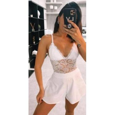Imagem de Body De Renda Moda Lingerie Luxo Sensual Sem Bojo Combina Com Tudo Bor