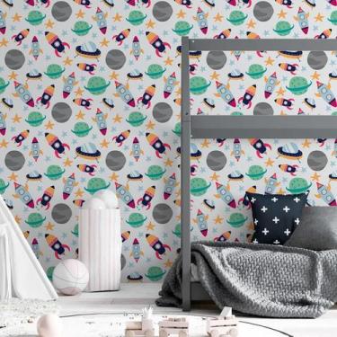 Imagem de Papel de Parede Adesivo Espaço Foguete N06212 Rolo 0,58x3M - Adesivo B