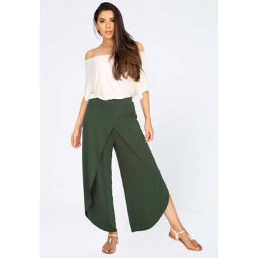 Imagem de Calça Pantacourt Transpassada Malha Verde - Amazonia Vital