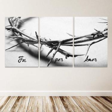Imagem de Quadro Decorativo  120x60 Cm Foi Por Amor Coroa Espinho  - IQuadros
