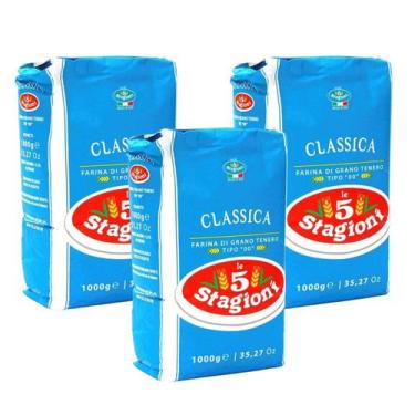 Imagem de Pack c/ 3 Farinha de trigo 00 Italiana Le 5 Stagioni - Clássica