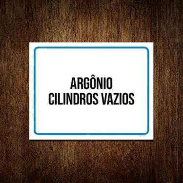 Imagem de Kit 3 Placa Sinalização - Argônio Cilindros Vazios