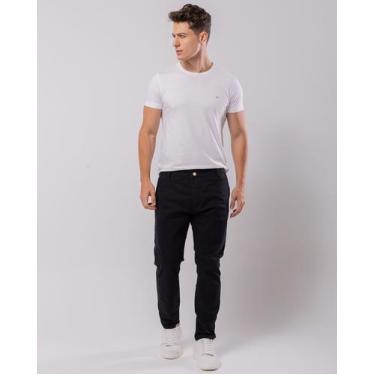 Imagem de Calça masculina chino cano curto 11001 - Consciência, Preto, 40