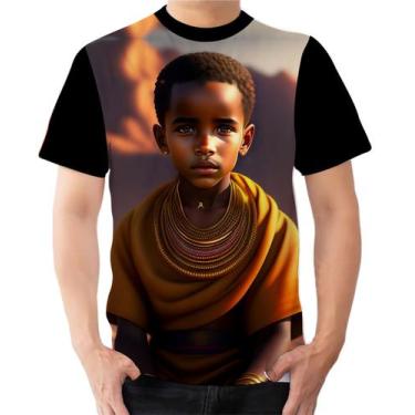 Imagem de Camiseta Camisa Ads  Criança Africana Menino Negro - Fabriqueta, M