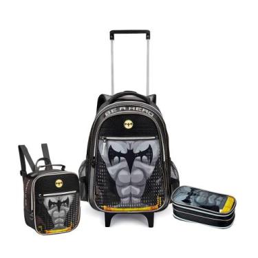 Imagem de Kit Mochila De Rodinhas Lancheira Estojo Spider Hero Aranha - Denlex, 