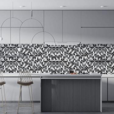 Imagem de Papel De Parede Adesivo Pastilhas Lavável - AUM Adesivos, Cinza