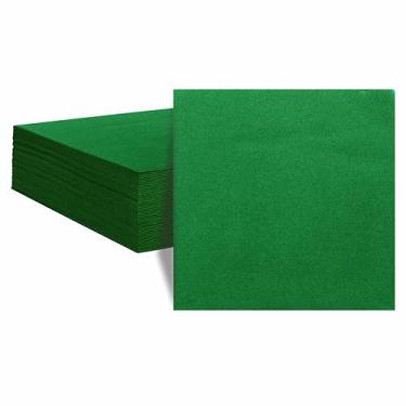 Imagem de Guardanapos tipo pano KmakII, guardanapos descartáveis, guardanapos coloridos, ideal para jantares, eventos, casamentos e festas, duráveis, elegantes, verde, conjunto de 50 40,64 x 40,64 cm