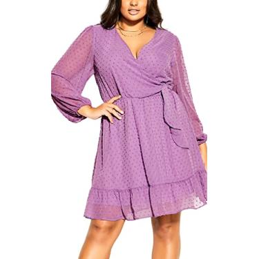 Imagem de City Chic Vestido feminino Wild Dobby, Lilás, 58