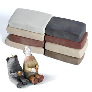 Imagem de Natural Air Dry Clay, Modeling Clay, Pottery Clay, Low Fire Pottery Clay, All-Purpose Clay Ideal for Beginners and Experienced Sculptors, 8.8OZ per Colors (8)