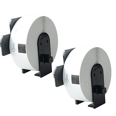 Imagem de Aomya 2 rolos de etiquetas de endereço padrão cortadas DK-1201 1-1/17.8 cm x 3-1/5.1 cm 29 mm x 90 mm com cartucho reutilizável compatível com impressora de etiquetas Brother QL QL-500 QL-550 QL-560