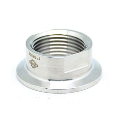 Imagem de QiiMii Encaixe de tubulação roscada fêmea sanitária para braçadeira tripla de 1,5 polegada (virola OD 50,5 mm) (Tamanho do cano: 1 polegada NPT)