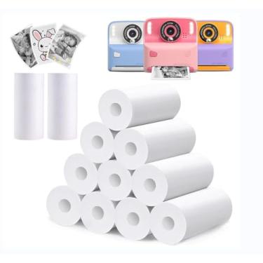 Imagem de 12 rolos de papel de impressão térmica – Compatível com câmeras de impressão instantânea para crianças, várias marcas (12 rolos de papel - preto e branco)