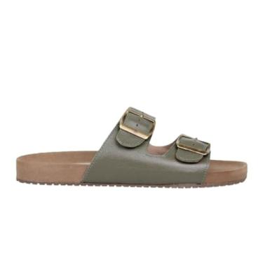 Imagem de Sandália Flat Rasteira Chinelo Feminino Sensação Do Momento Birken Verde Militar (Verde Militar, BR, Adulto, Numérico, 36)