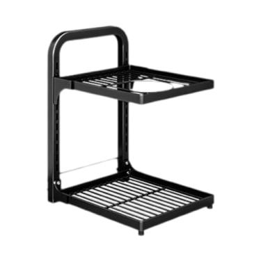 Imagem de Fenteer Suporte para Panelas de Cozinha, Organizador de Armário, Prateleira para Tigelas E Potes Embaixo Do Armário, 2 Camadas