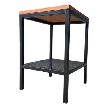 Imagem de Banco Sapateira Multiuso Modelo Industrial de Ferro e Madeira - Loja d