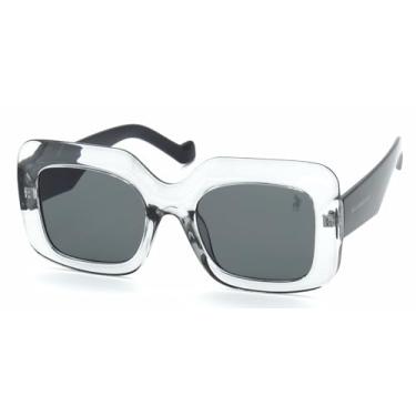 Imagem de Polo London Club Óculos de Sol Feminino Quadrado Fashionista, Proteção UVA/UVB - Kit contém estojo (Cinza)