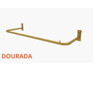 Imagem de Arara Parede Cabideiro Roupa 100cm LOJA - Varias Cores - FIDEL, DOURAD