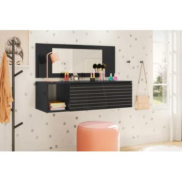 Imagem de Penteadeira Escrivaninha Suspensa Camarim Joy Com Painel E Espelho - M