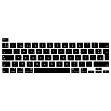 Imagem de Capa de teclado ultrafina HRH, protetor de teclado de silicone para MacBook New Pro de 16 polegadas 2019 com Touch Bar e Touch ID modelo A2141, Spanish