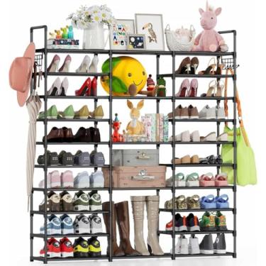 Imagem de Sapateira Organizadora Multiuso Vertical 9 Andares Prateleira Tênis Sapatos 50 a 55 Pares