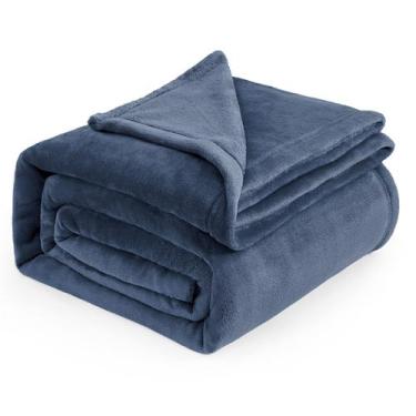Imagem de Cobertor Bedsure Fleece King Size - Azul Mineral - Flanela