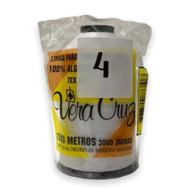 Imagem de Linha CCfios Vera Cruz Fio 04 de 3000 Jardas 100% Algodão Tex 111 Para Pipas (Branco)